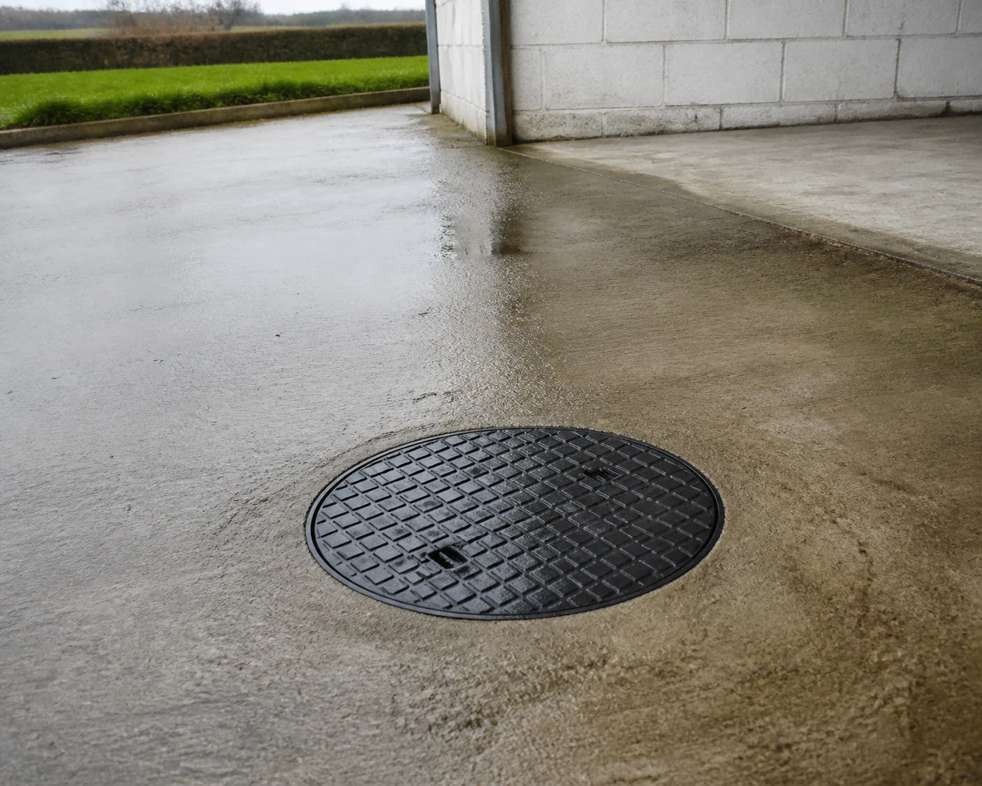 Clean sealed manhole cover after sludge collection