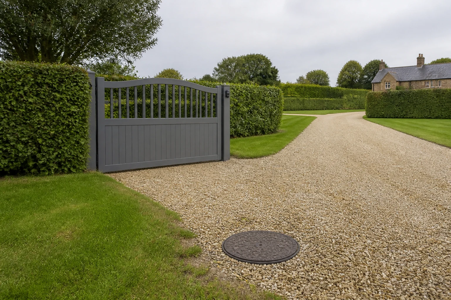Clear driveway access to a manhole cover before collection